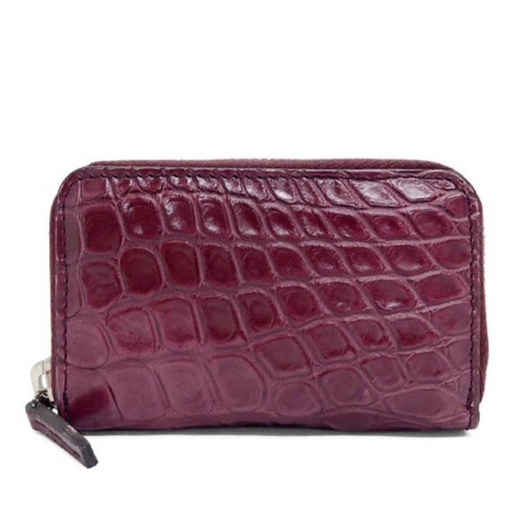 Gucci Crocodile Zip Around Card Case in Cherry Red - Picture 2 of 9